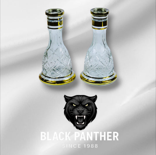 Medium size gold etched crystal glass