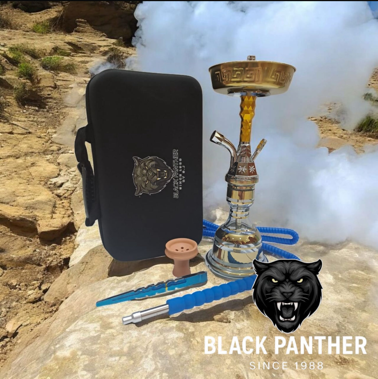 Turkish silver and gold hookah bag Blue Vape Turkish silver and gold hookah bag Blue Vape