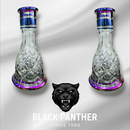 Medium Size Colored Etched Crystal Glass