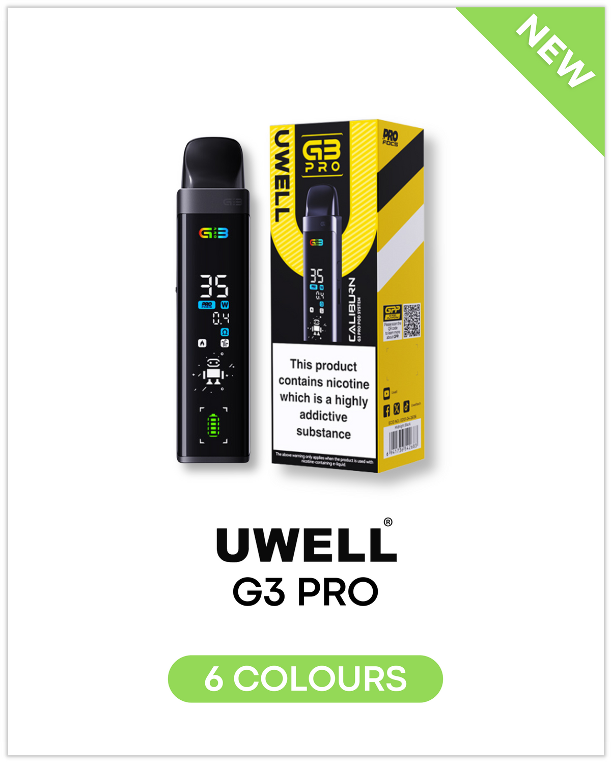 UWELL Caliburn G3 Pro - جهاز فيب احترافي بأداء متطور