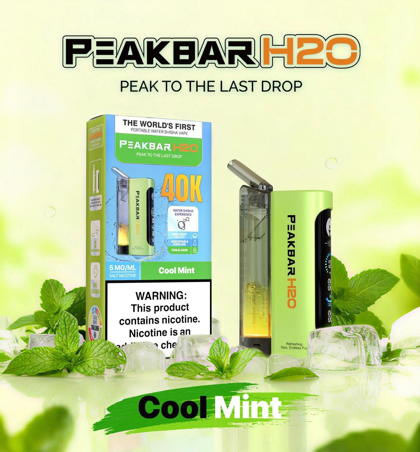 PeakBar H2O 40K Disposable Vape