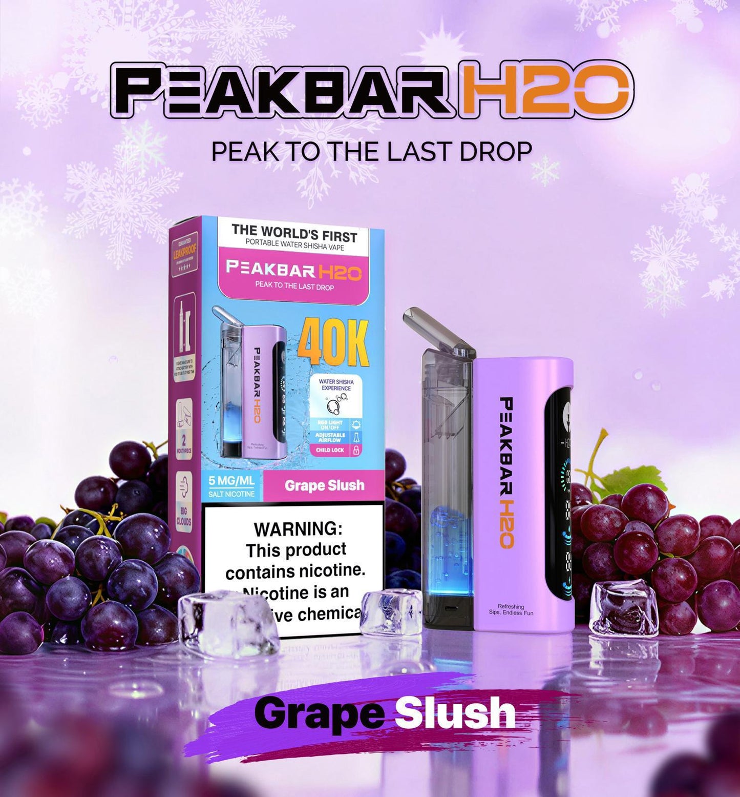 PeakBar H2O 40K Disposable Vape