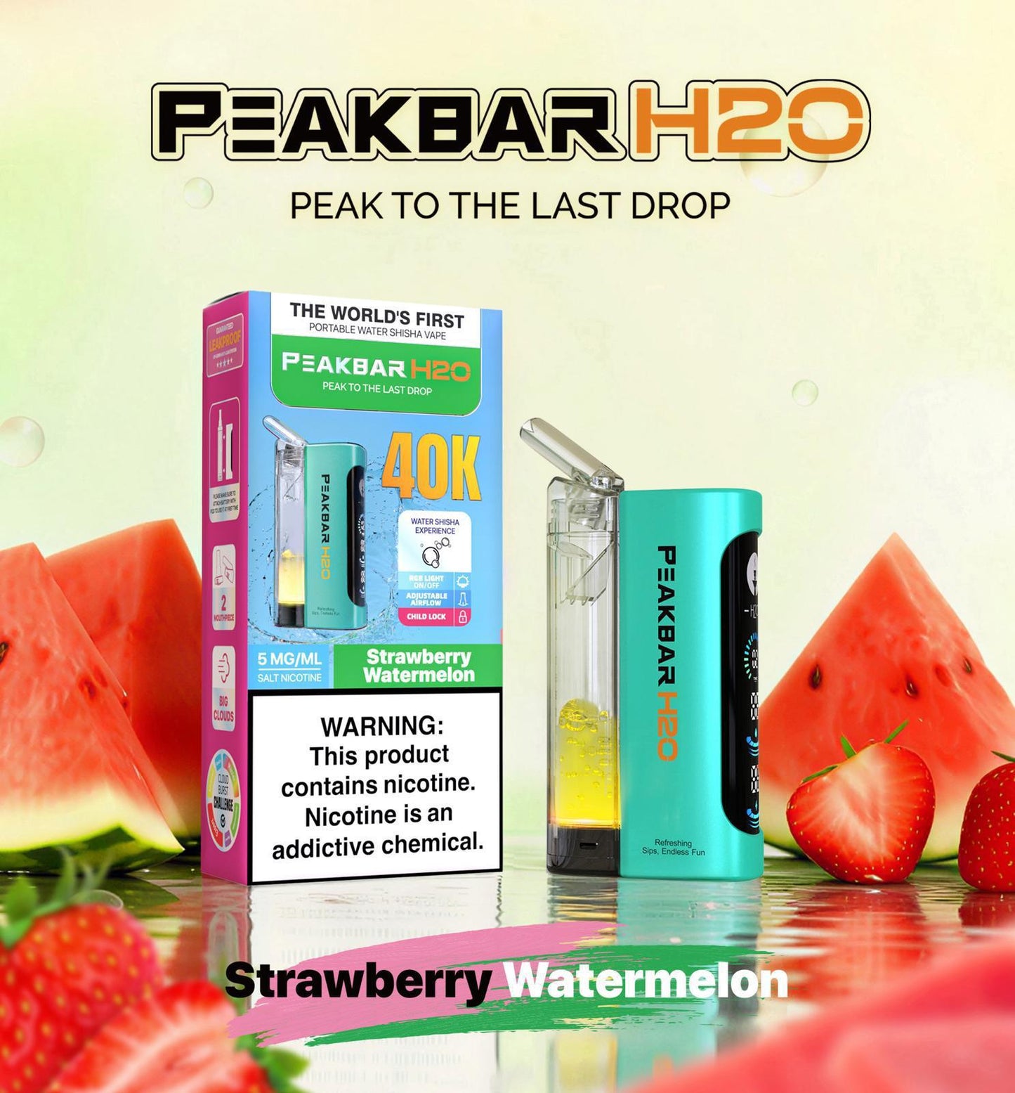 PeakBar H2O 40K Disposable Vape