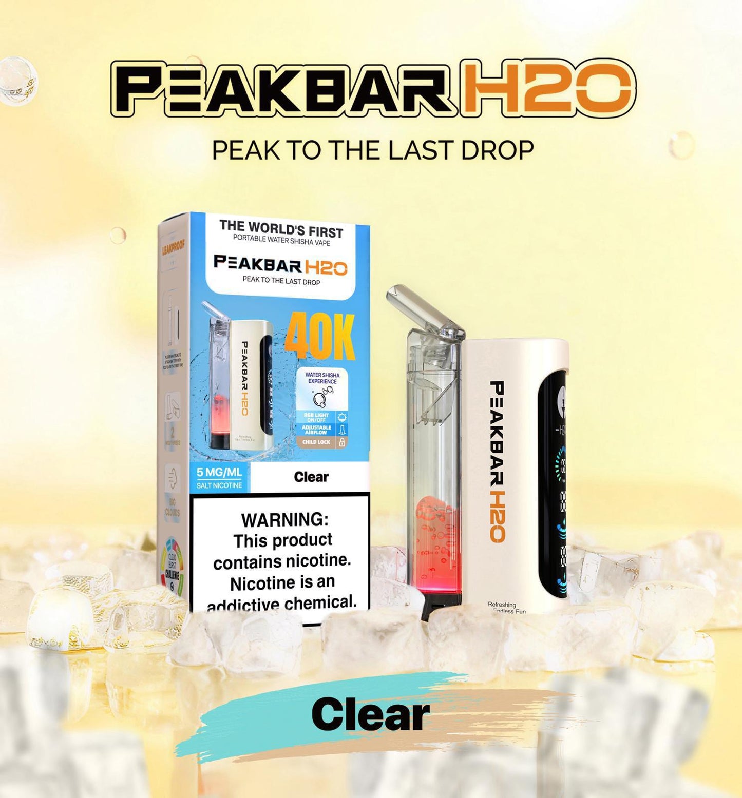 PeakBar H2O 40K Disposable Vape