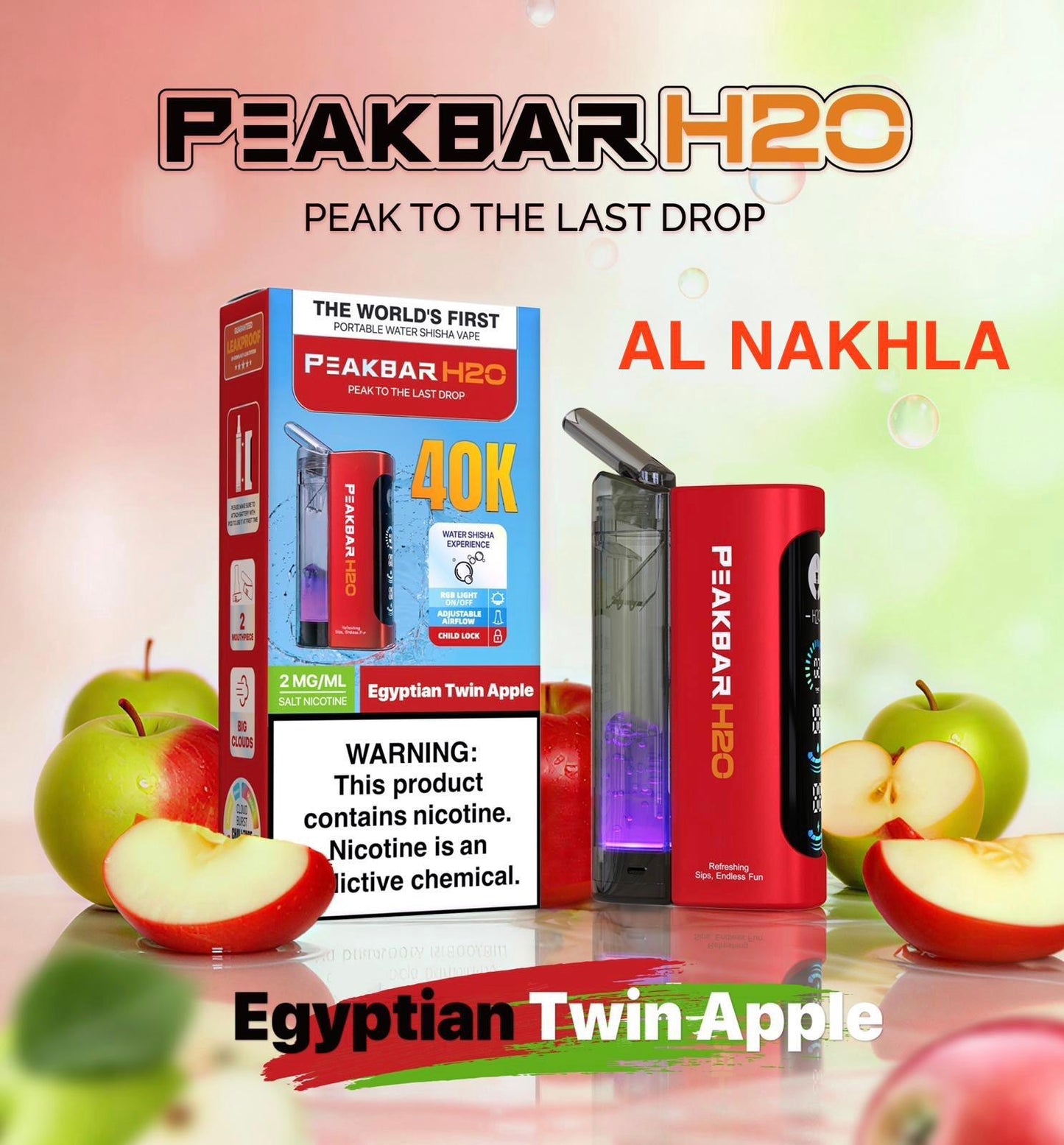 PeakBar H2O 40K Disposable Vape